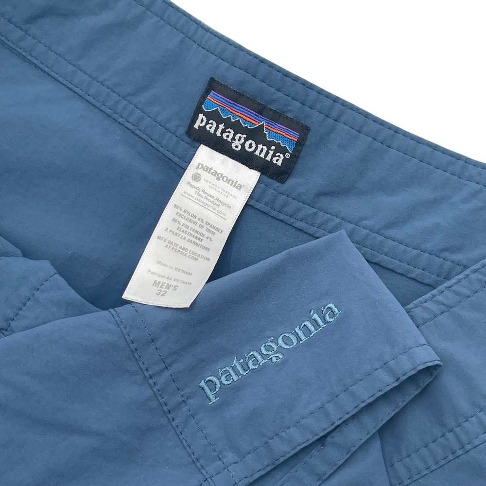 Patagonia Mens Blue Swim Surf Board Shorts Size 32 Performance Lace up Gorpcore